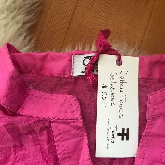 Sleeveless pink Thai Kurti top - Picture 4 of 6